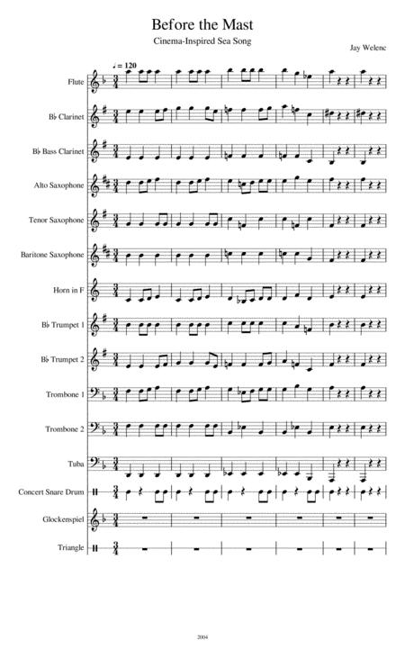 Free Sheet Music Before The Mast