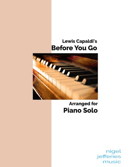 Free Sheet Music Before You Go Arranged For Piano Solo