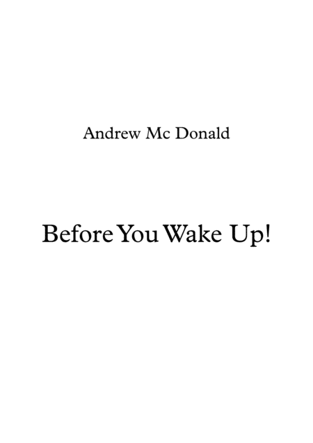 Before You Wake Up Sheet Music