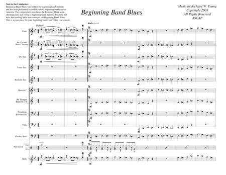 Beginning Band Blues Score Sheet Music