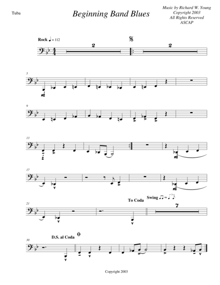 Free Sheet Music Beginning Band Blues Tuba