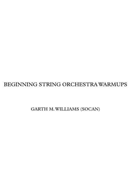 Free Sheet Music Beginning String Warmups