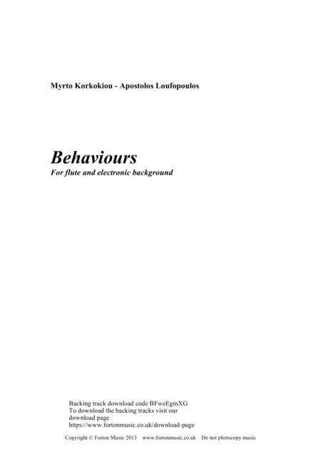 Behaviours Sheet Music