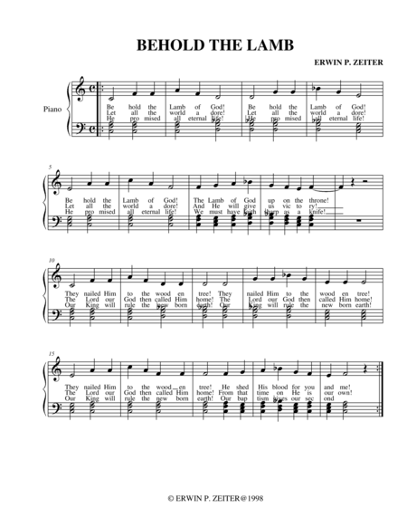 Behold The Lamb Sheet Music