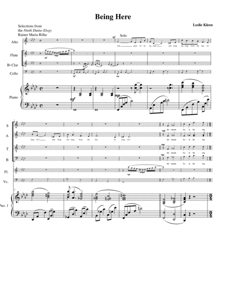 Being Here Piano Score Sheet Music