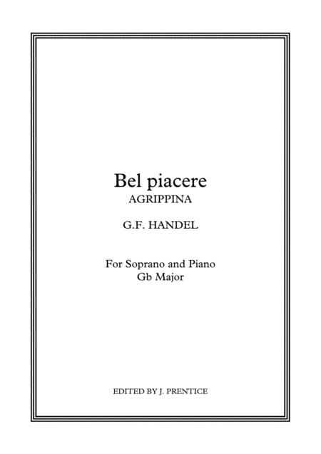 Free Sheet Music Bel Piacere Agrippina Gb Major