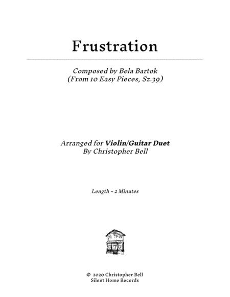 Bela Bartok Frustration From 10 Easy Pieces Violin Guitar Duet Sheet Music