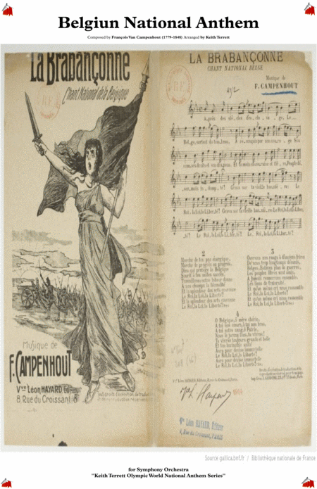 Free Sheet Music Belgiun National Anthem La Brabanonne For Symphony Orchestra