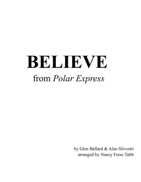 Believe From Polar Express Piano Solo Sheet Music