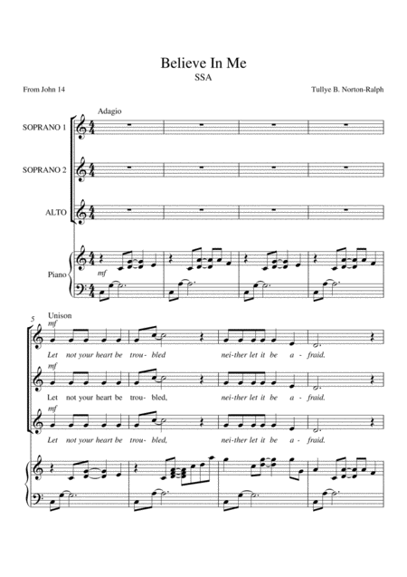 Believe In Me Sheet Music