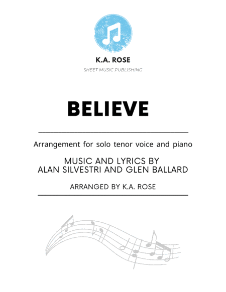 Believe Polar Express Solo Voice And Piano Sheet Music