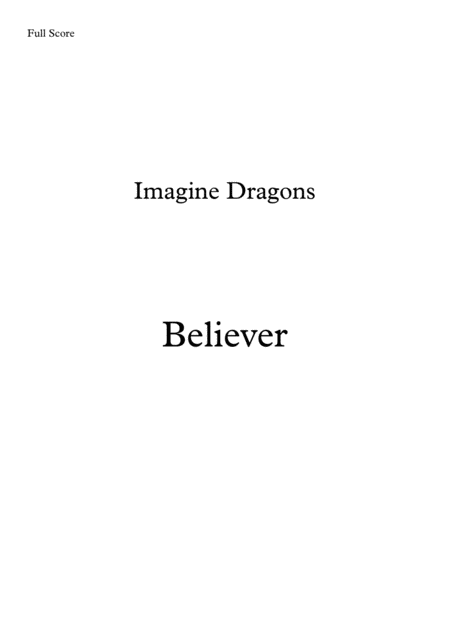 Believer Brass Quintet Sheet Music