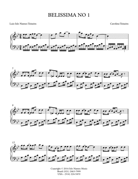 Free Sheet Music Belissima No 1