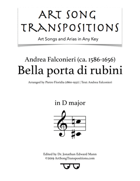 Bella Porta Di Rubini D Major Sheet Music