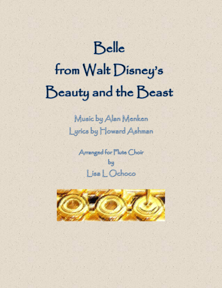 Free Sheet Music Belle From Walt Disneys Beauty And The Beast For Flute Choir