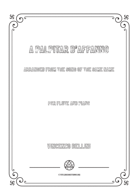 Bellini A Palpitar D Affanno For Flute And Piano Sheet Music