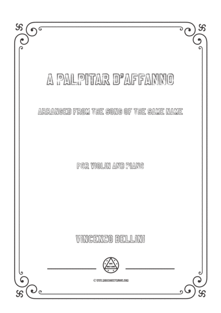 Free Sheet Music Bellini A Palpitar D Affanno For Violin And Piano