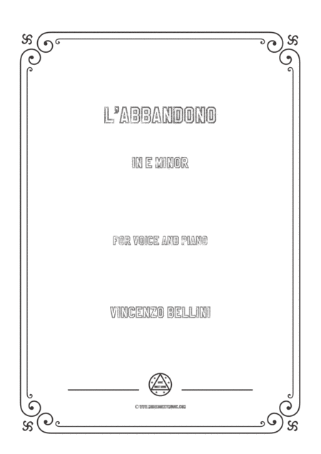 Free Sheet Music Bellini L Abbandono In E Minor For Voice And Piano