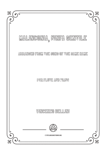 Free Sheet Music Bellini Malinconia Ninfa Gentile For Flute And Piano