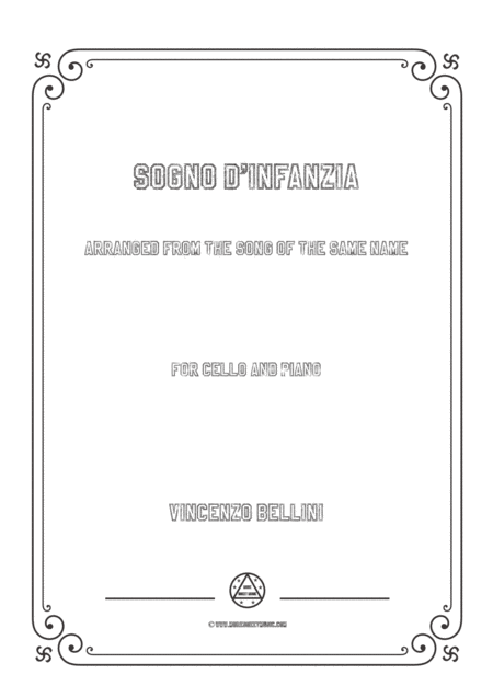 Free Sheet Music Bellini Sogno D Infanzia For Cello And Piano