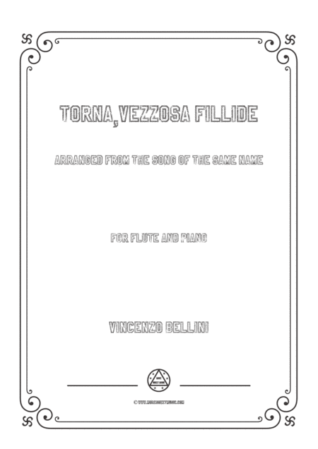 Bellini Torna Vezzosa Fillide For Flute And Piano Sheet Music