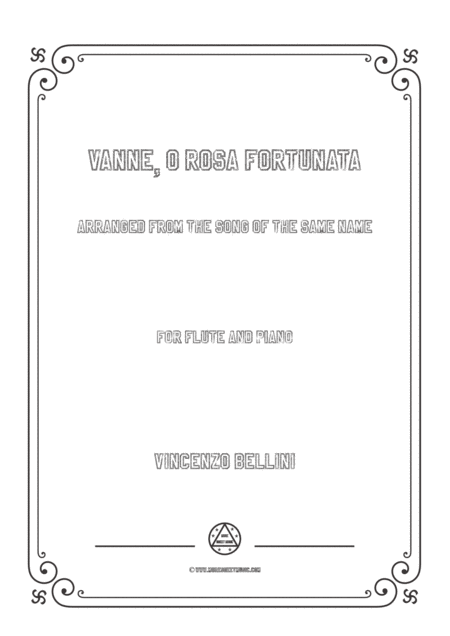 Bellini Vanne O Rosa Fortunata For Flute And Piano Sheet Music