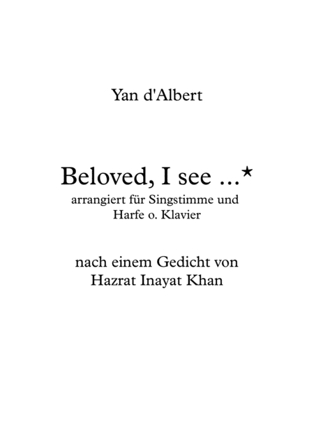 Beloved I See Sheet Music