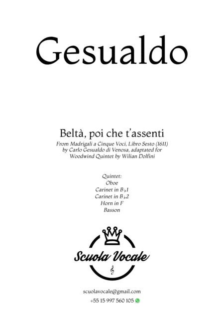 Belt Poi Chet Assenti For Woodwind Quintet Sheet Music