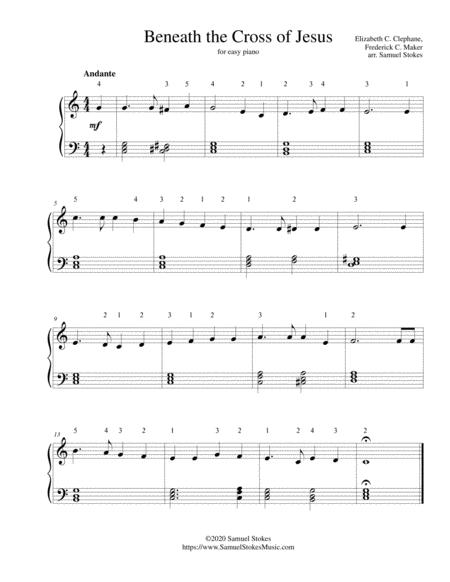 Free Sheet Music Beneath The Cross Of Jesus For Easy Piano