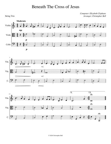 Beneath The Cross Of Jesus String Trio Sheet Music