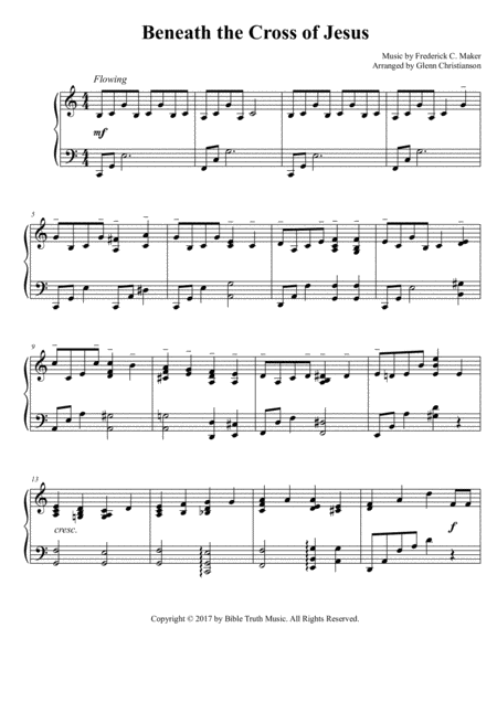 Free Sheet Music Beneath The Cross