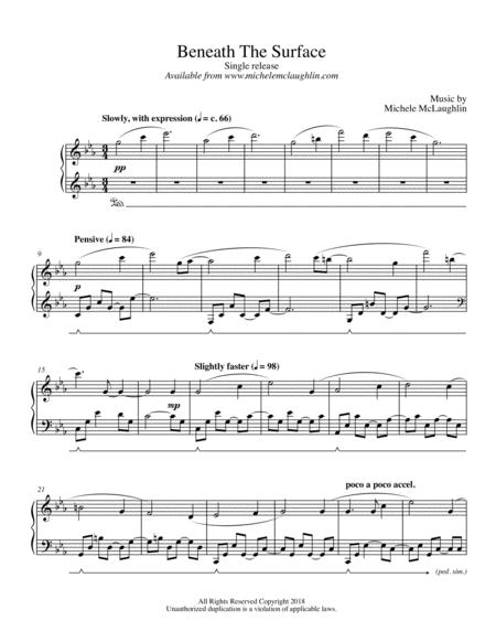 Free Sheet Music Beneath The Surface