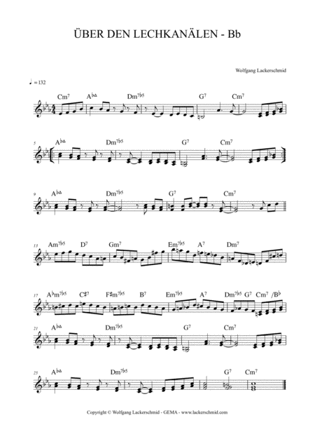 Ber Den Lechkanlen For Bb Instruments Sheet Music