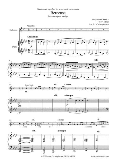 Berceuse Euphonium Piano Sheet Music