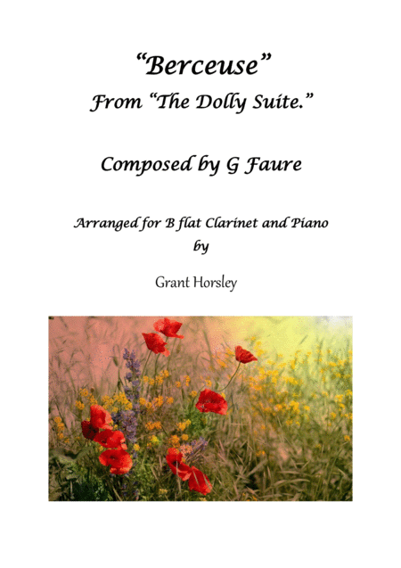 Berceuse From The Dolly Suite G Faure Clarinet In B Flat And Piano Intermediate Sheet Music