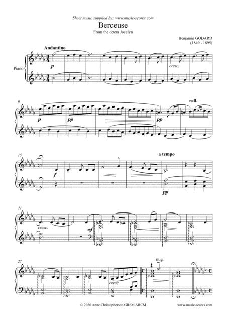 Berceuse Piano Bb Minor Sheet Music