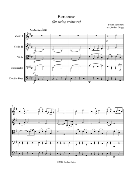 Free Sheet Music Berceuse String Orchestra