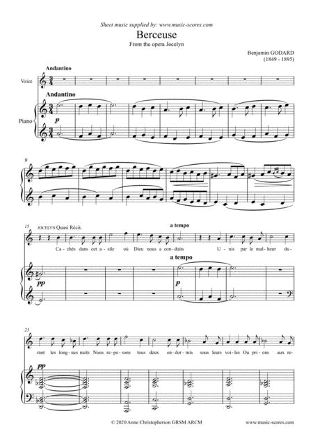 Free Sheet Music Berceuse Voice A Minor Piano