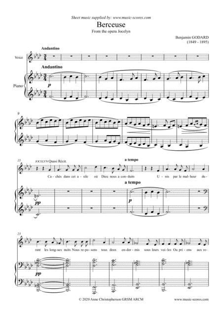 Berceuse Voice In F Minor Piano Sheet Music