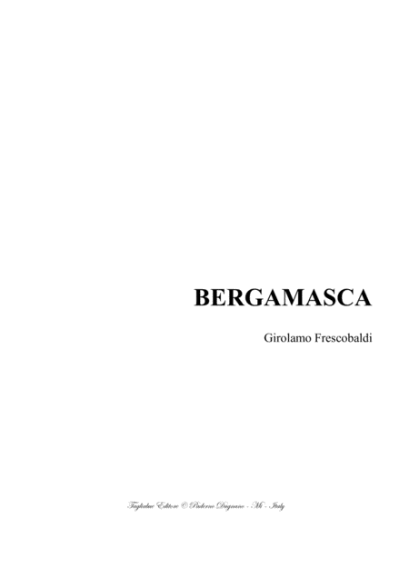 Free Sheet Music Bergamasca Frescobaldi For Organ