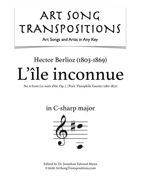 Free Sheet Music Berlioz L Le Inconnue Op 7 No 6 Transposed To C Sharp Major