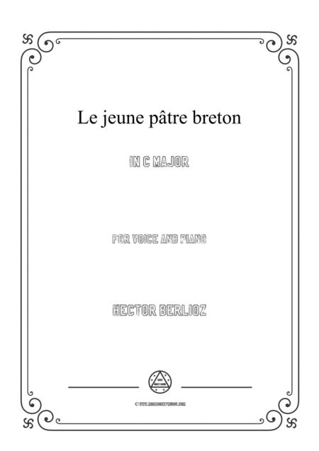 Berlioz Le Jeune Ptre Breton In C Major For Voice And Piano Sheet Music