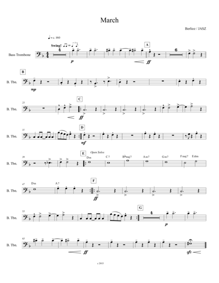 Berlioz March To The Scaffold Bass Trombone Harmony Part Sheet Music