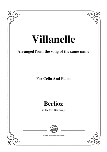 Free Sheet Music Berlioz Villanelle For Cello And Piano