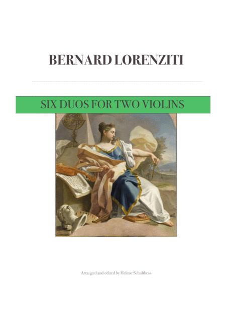 Bernard Lorenziti 6 Duos For 2 Violins Sheet Music