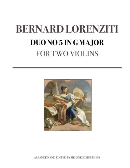 Bernard Lorenziti Duo No 5 In G Major For 2 Violins Sheet Music