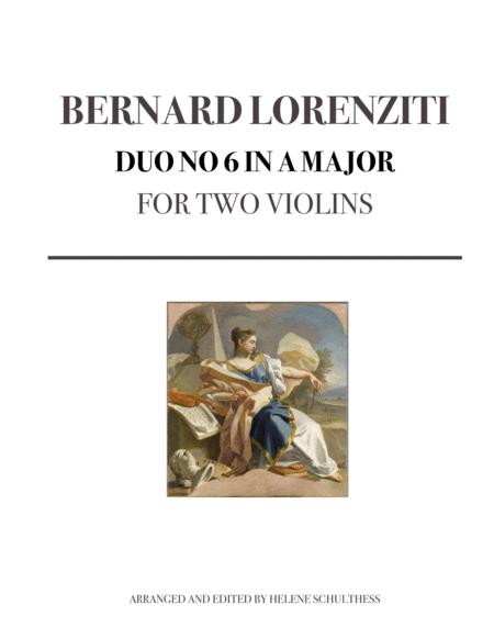 Bernard Lorenziti Duo No 6 In A Major For 2 Violins Sheet Music