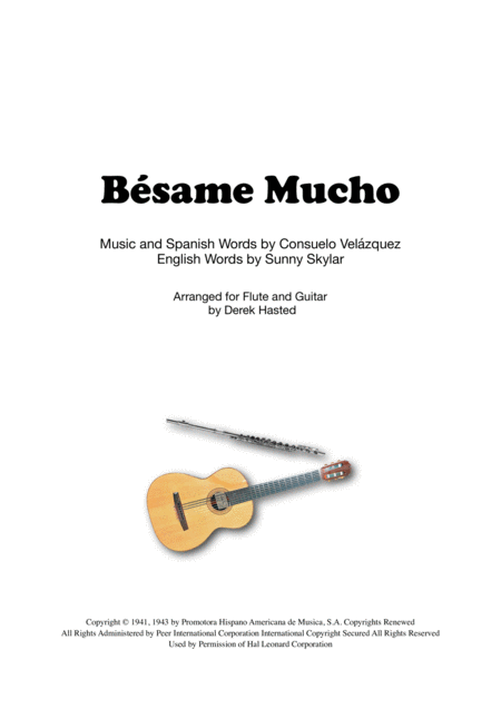 Besame Mucho For Flute And Guitar Sheet Music