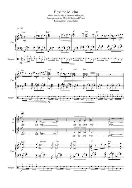 Free Sheet Music Besame Mucho Saa Piano