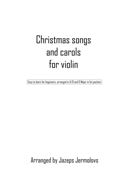 Free Sheet Music Best Christmas Songs And Carols For Violin